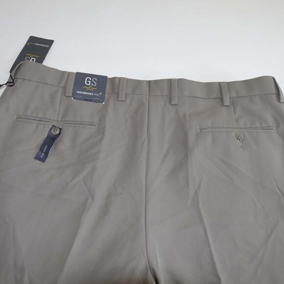 GS Men's Performance Pants 44 x 30 NWT Dark Taupe Adjustable Waistband Slacks - Picture 7 of 9